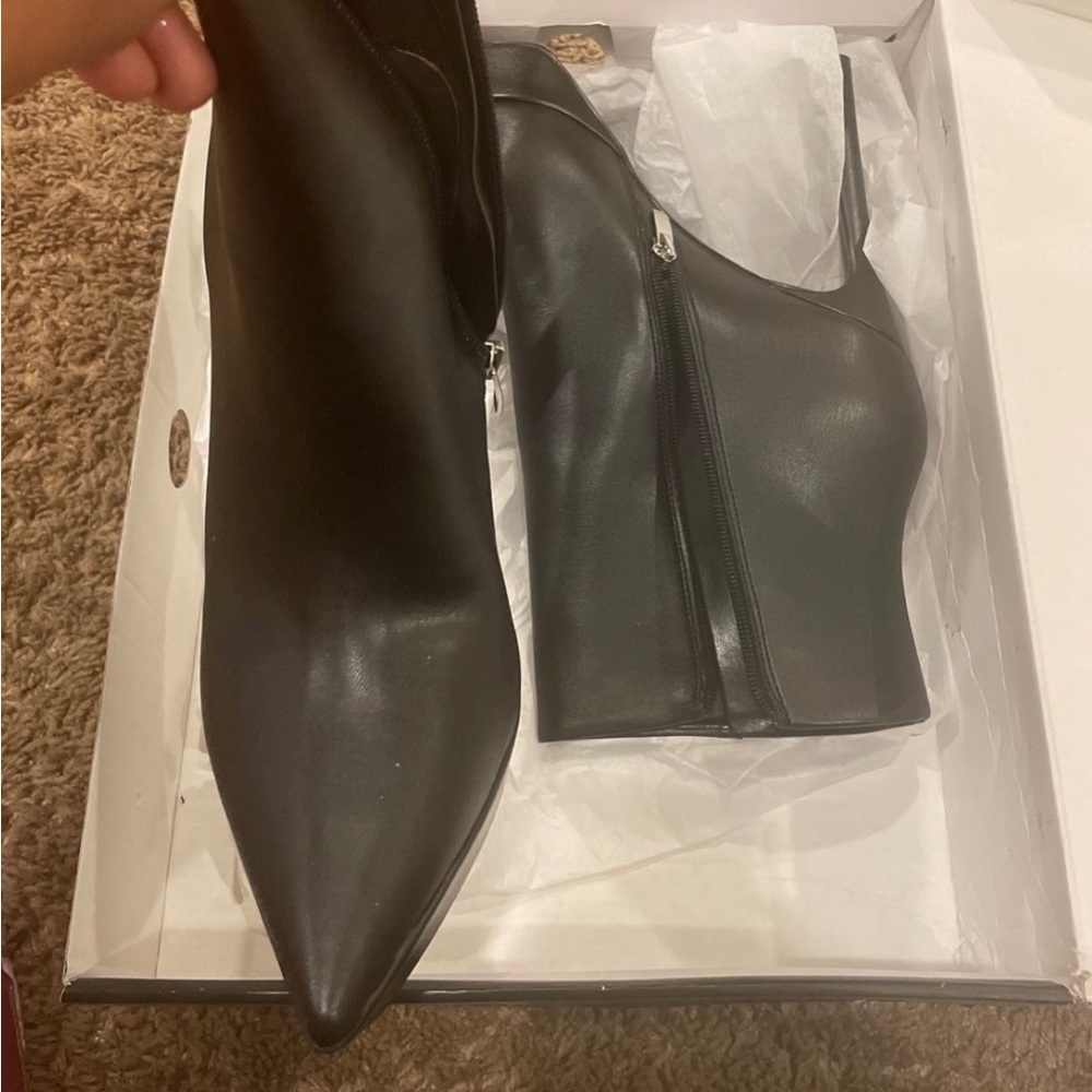 Black heeled booties